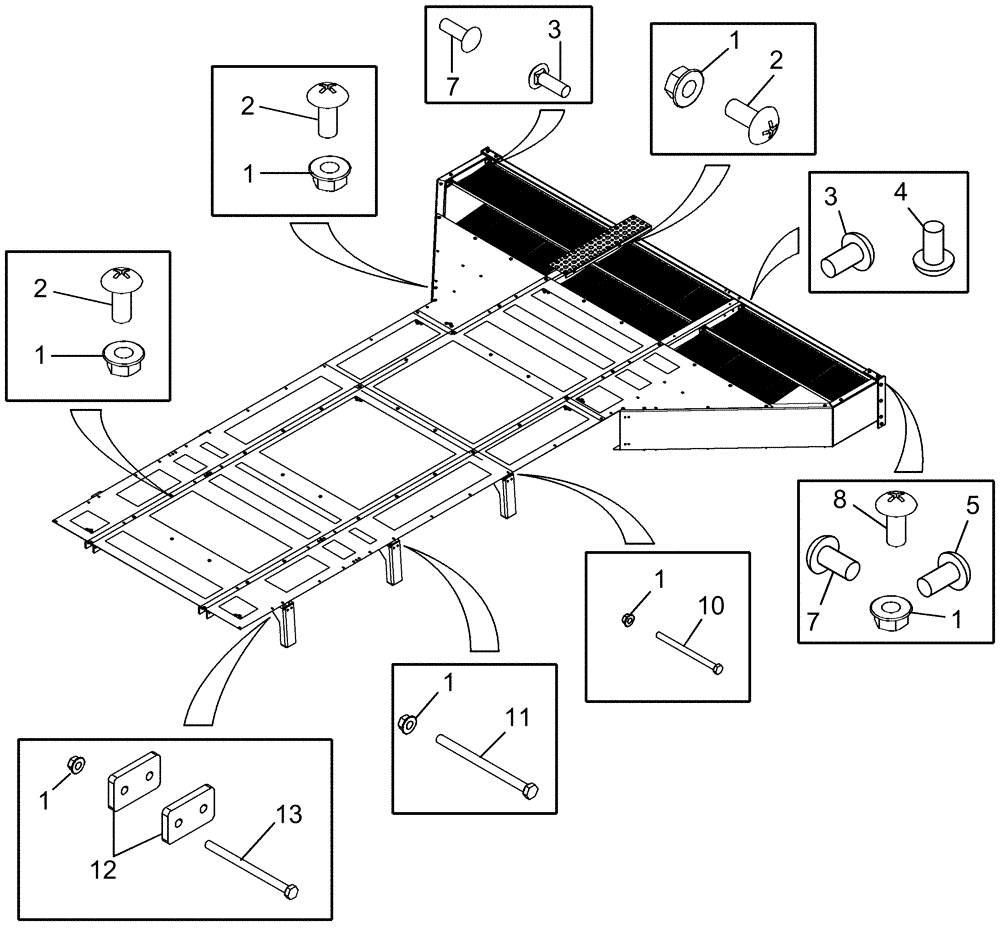 Схема запчастей Case IH 625 - (80.200.06) - LID, MODULE - TOP - ASSEMBLY HARDWARE (80) - CROP STORAGE/UNLOADING