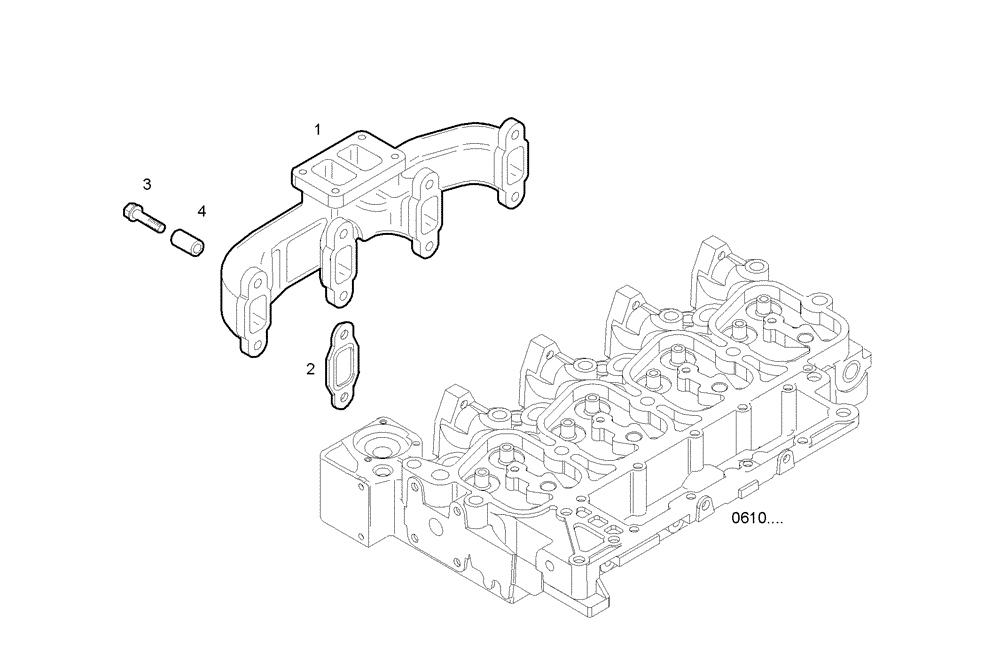 Схема запчастей Case IH F4BE0484F D606 - (0780.006) - EXHAUST MANIFOLD 