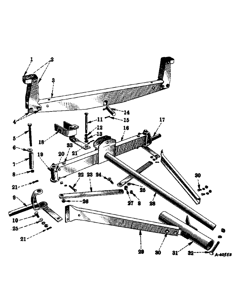 Схема запчастей Case IH VARIOUS - (A-05) - AXLE, BOLSTER, CHANNEL, DRAFT BRACKET AND REACH PIPE, FRONT END 