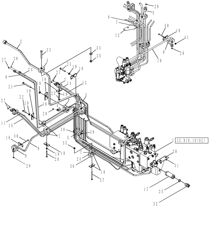 Схема запчастей Case IH 625 - (35.910.09[02]) - HYDRAULIC VALVE - ELECTRONIC HEIGHT CONTROL, PACKAGER TILT, STANDARD COTTON CONTROL SYSTEM, MODEL YEAR 2009 AND AFTER (35) - HYDRAULIC SYSTEMS