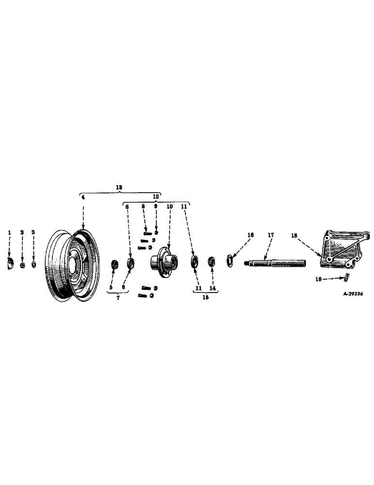 Схема запчастей Case IH VARIOUS - (B-035) - REAR WHEEL, LEFT AND RIGHT, FOR USE WITH PNEUMATIC TIRE 