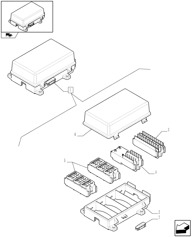 Схема запчастей Case IH FARMALL 75C - (1.92.75/ A) - MAIN CABLE - FUSE AND RELAIS HOLDER - BREAKDOWN (10) - OPERATORS PLATFORM/CAB