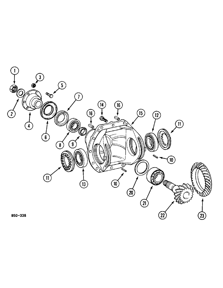 Схема запчастей Case IH 248 - (6-538) - DIFFERENTIAL CARRIER - 4 WHEEL DRIVE, FOR AXLE "ZF", 258, 585 (06) - POWER TRAIN