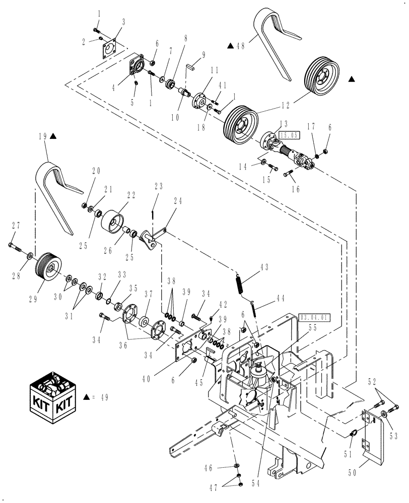 Схема запчастей Case IH DCX131F - (14.02/01) - HEADER DRIVE, RIGHT SIDE (14) - CROP CUTTING