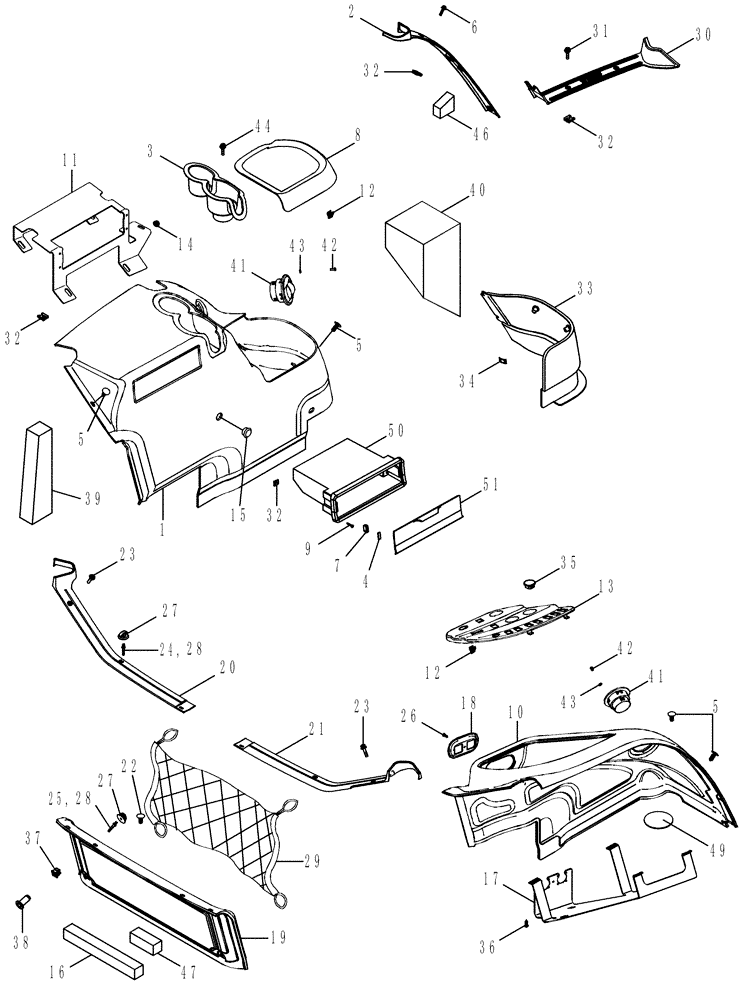 Схема запчастей Case IH MX215 - (09-25) - CAB - TRIM, FENDERS (09) - CHASSIS/ATTACHMENTS