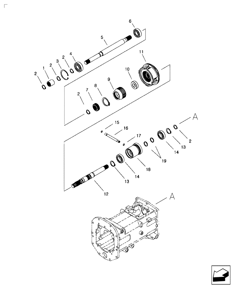 Схема запчастей Case IH FARMALL 35B - (21.148.04) - PTO SHAFT - HST (21) - TRANSMISSION