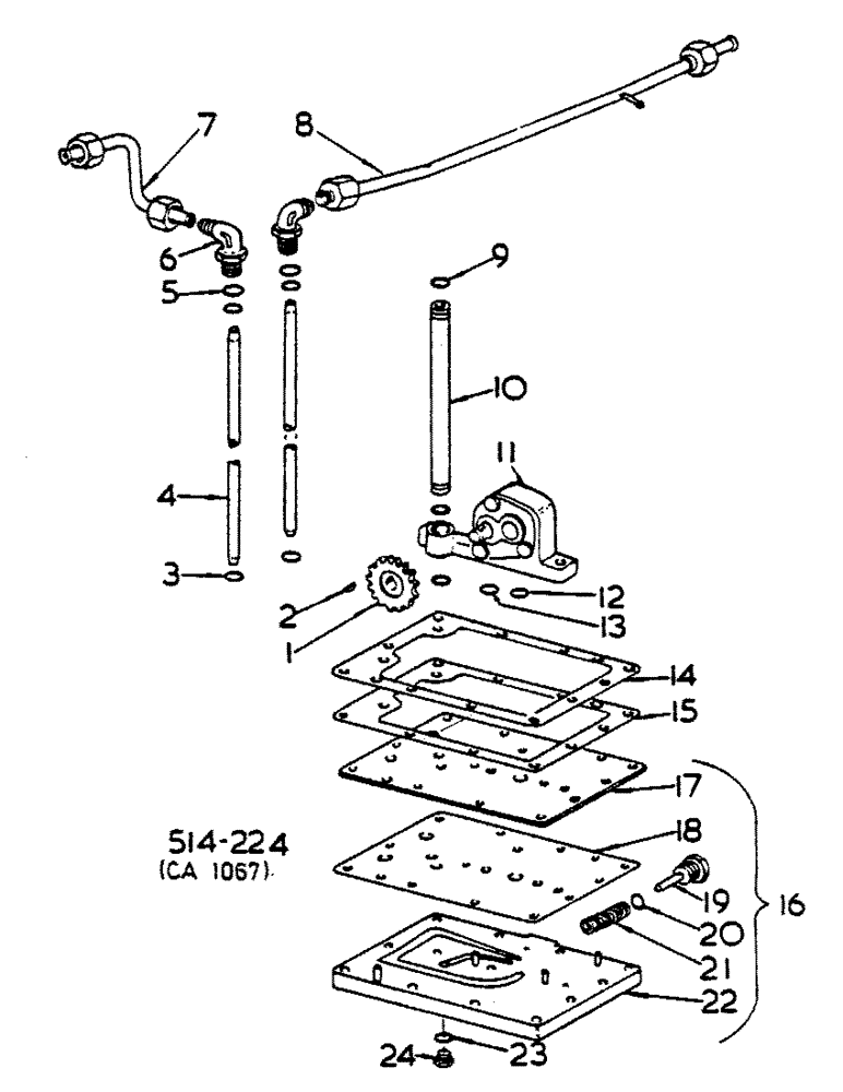 Схема запчастей Case IH 474 - (10-17) - HYDRAULIC PUMP AND CONNECTIONS (07) - HYDRAULICS