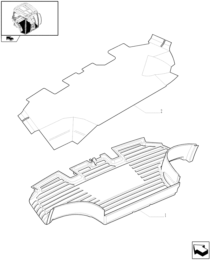 Схема запчастей Case IH PUMA 180 - (1.93.2[01]) - FRONT MAT (10) - OPERATORS PLATFORM/CAB