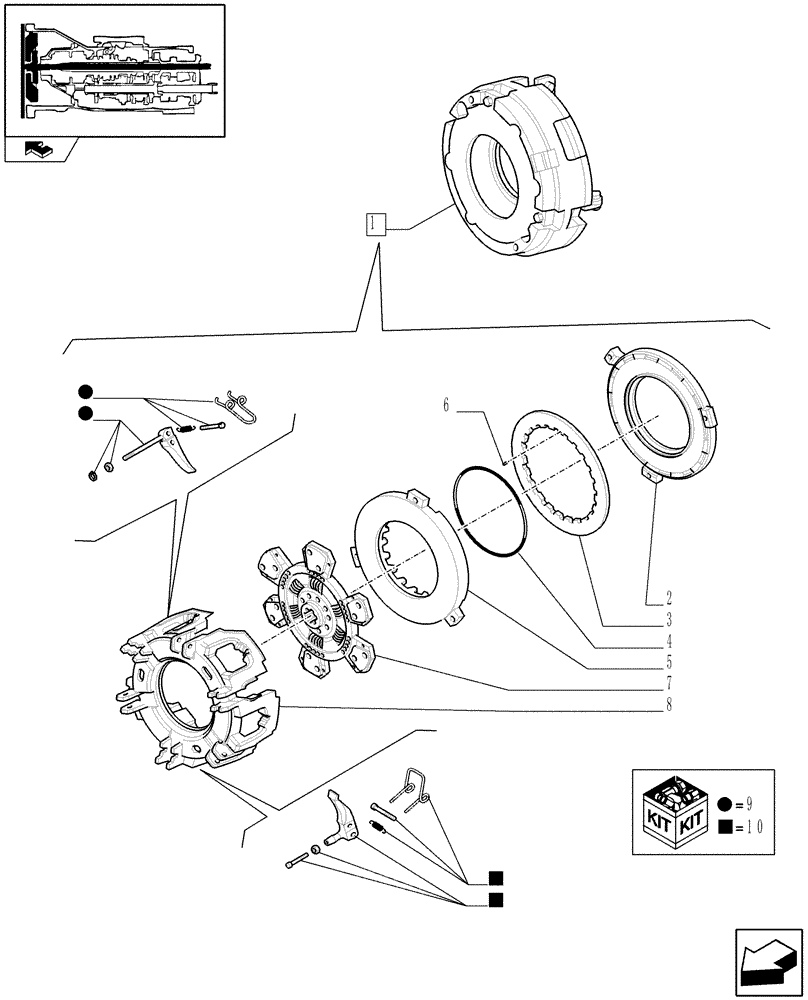 Схема запчастей Case IH FARMALL 60 - (1.25.0/ E) - CLUTCH - BREAKDOWN (03) - TRANSMISSION