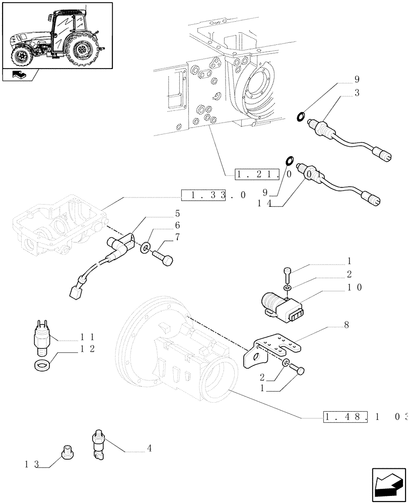 Схема запчастей Case IH FARMALL 95N - (1.75.0) - ELECTRIC CONTROLS (06) - ELECTRICAL SYSTEMS