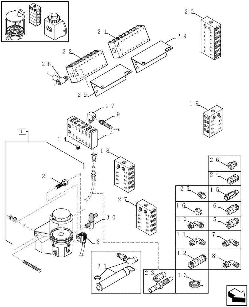 Схема запчастей Case IH LBX331P - (09.01[01]) - GREASING (09) - LUBRICATION