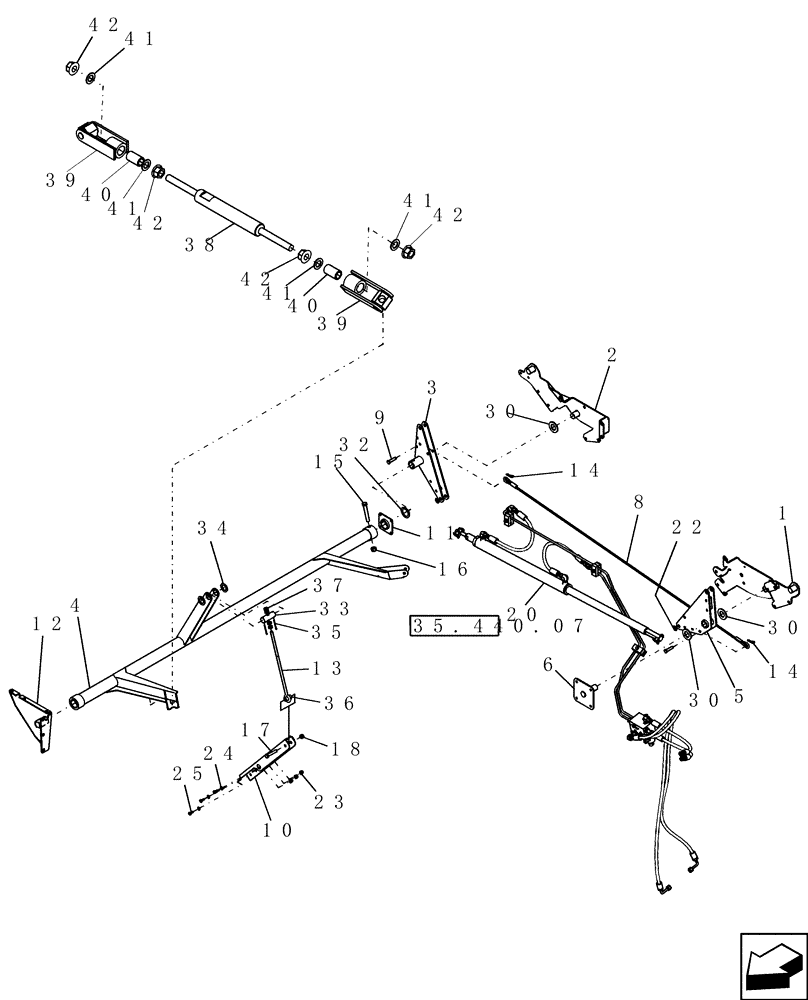 Схема запчастей Case IH 7120 - (80.154.10) - LINKAGE FOR GRAIN TANK COVER - MY2010 - 350 BU AND 315 BU (80) - CROP STORAGE/UNLOADING