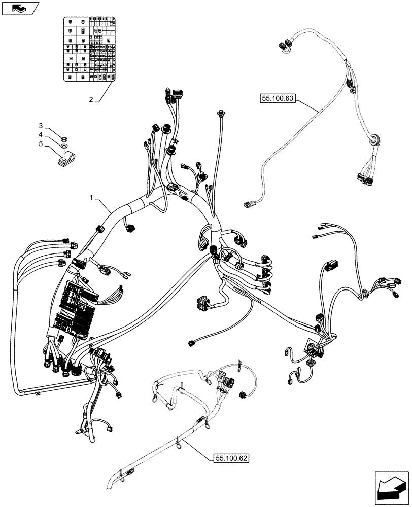 Схема запчастей Case IH PUMA 185 - (55.100.1701) - ABS SYSTEM - CAB HARNESS AND DECAL (VAR.743922) (55) - ELECTRICAL SYSTEMS