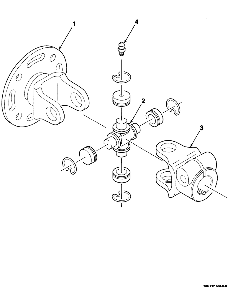 Схема запчастей Case IH 525 - (02-030) - U-JOINT ASSEMBLY (TIMING) (58) - ATTACHMENTS/HEADERS