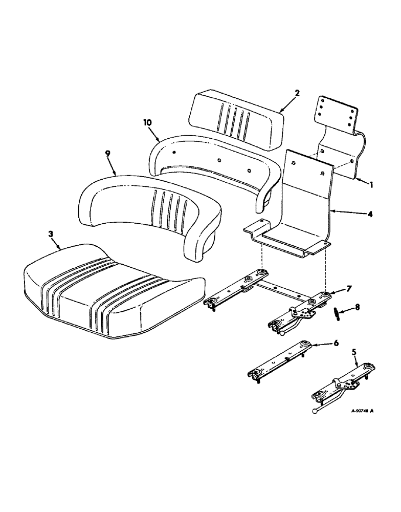 Схема запчастей Case IH 664 - (13-09) - SUPERSTRUCTURE, DELUXE SEAT (05) - SUPERSTRUCTURE