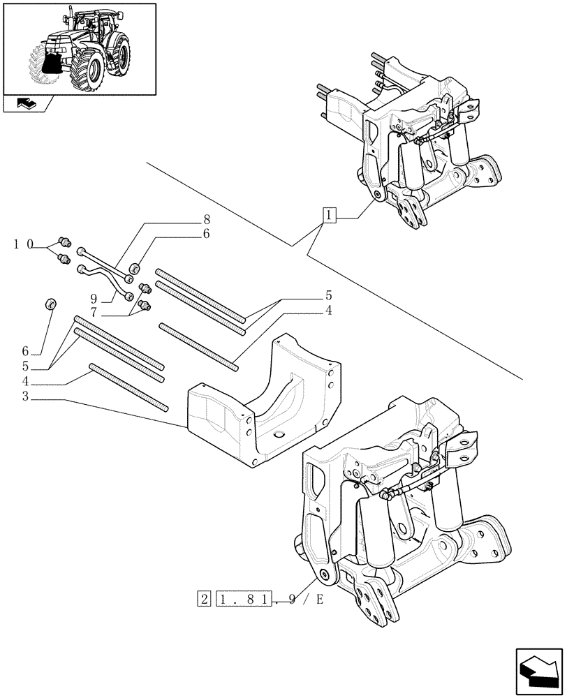 Схема запчастей Case IH PUMA 195 - (1.81.9/ D) - FRONT HPL - BREAKDOWN (07) - HYDRAULIC SYSTEM