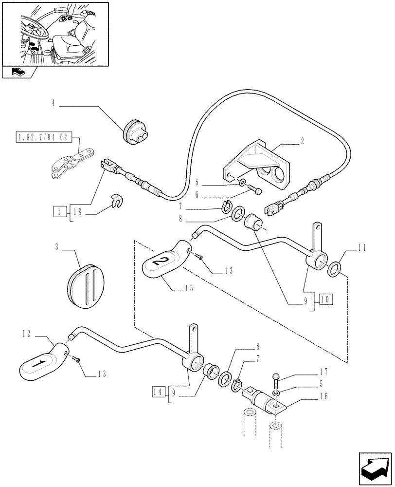 Схема запчастей Case IH FARMALL 85N - (1.92.82/04[01]) - THREE REMOTE VALVES & FLOW-RATE REGULATOR FOR EDC - LEVER AND KNOB (VAR.335390 / 743525) (10) - OPERATORS PLATFORM/CAB