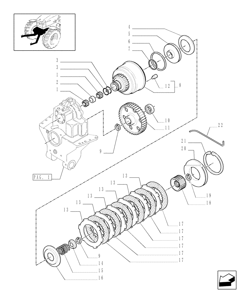 Схема запчастей Case IH MXM130 - (1.80.5[03]) - (VAR.780-781) LIFT AND FRONT PTO (6 -21 SPLINES) CCLS - CLUTCH COVER PLATE AND RELEVANT PARTS (07) - HYDRAULIC SYSTEM