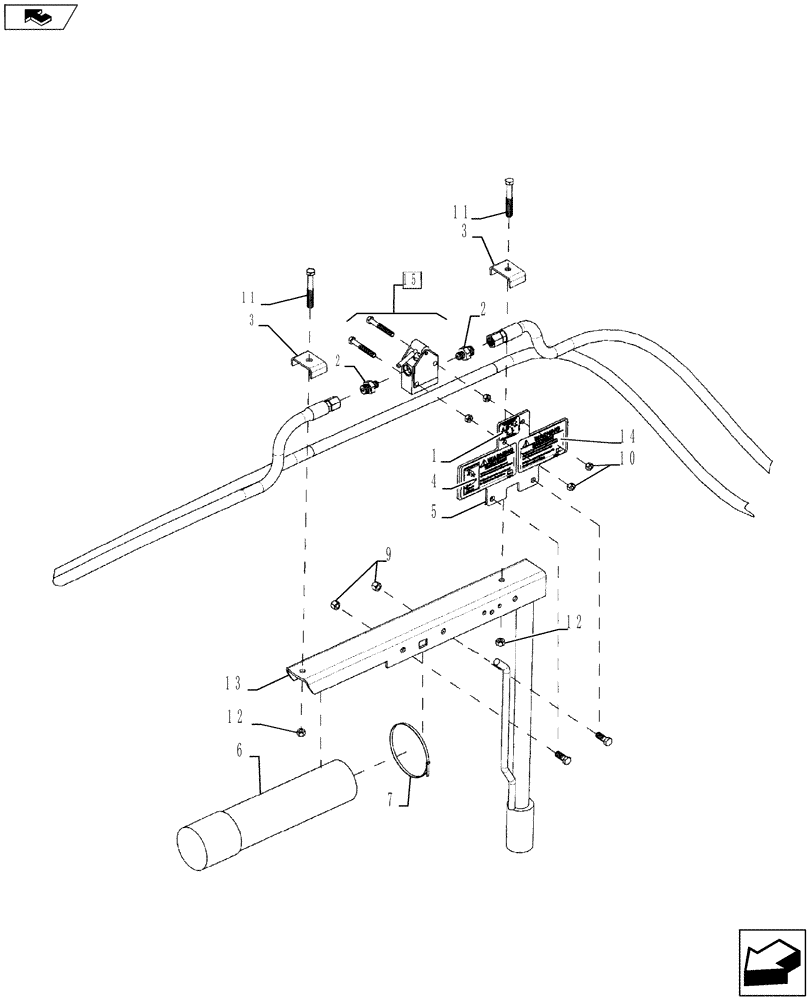 Схема запчастей Case IH 870 - (39.110.02) - HOSE MOUNT (39) - FRAMES AND BALLASTING