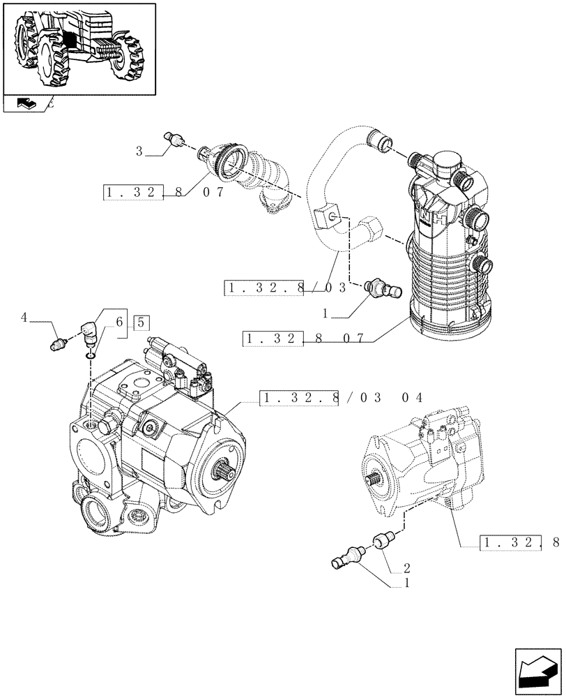 Схема запчастей Case IH PUMA 165 - (1.75.0[05]) - SENSORS AND SWITCHES FOR HYDRAULIC SYSTEM AND LIFT PUMPS (06) - ELECTRICAL SYSTEMS