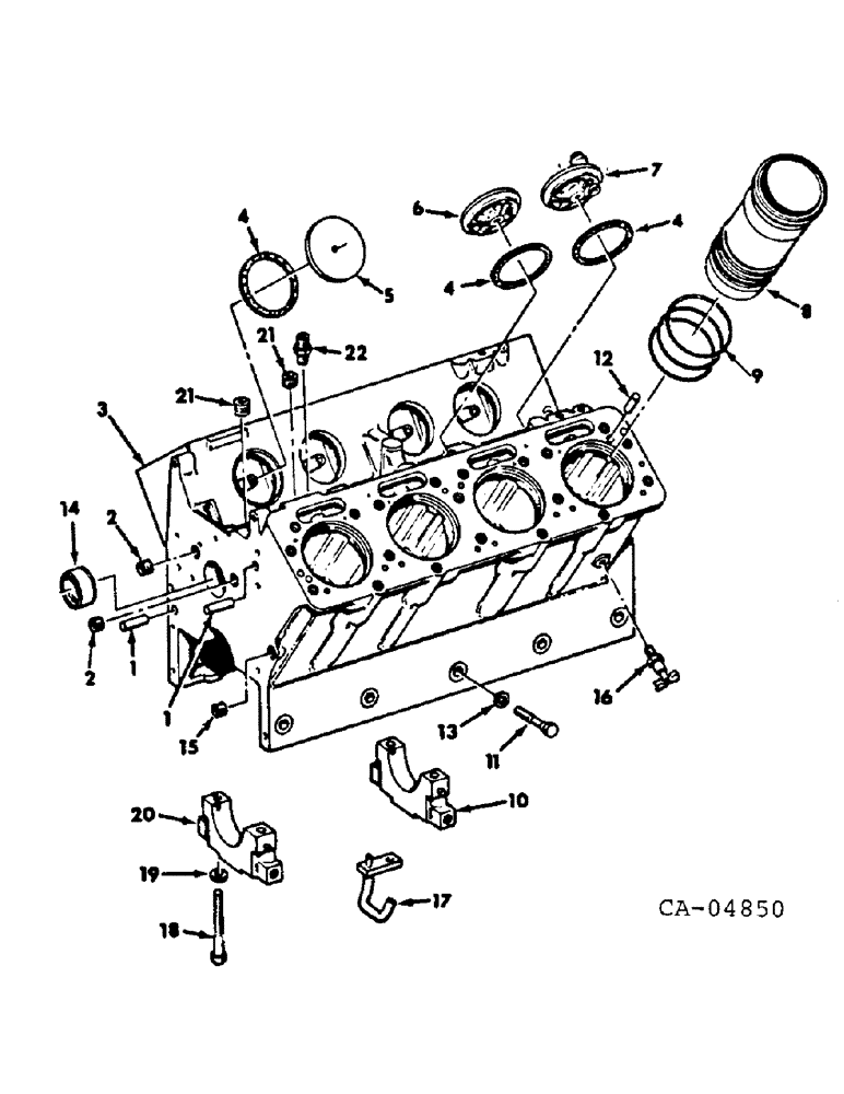 Схема запчастей Case IH V-800 - (B-08) - CRANKCASE AND RELATED PARTS 