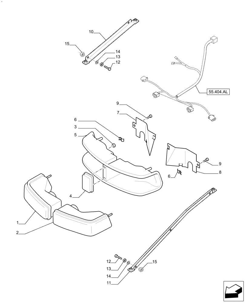 Схема запчастей Case IH FARMALL 120A - (55.404.AQ) - HEADLAMP - ASSY (55) - ELECTRICAL SYSTEMS