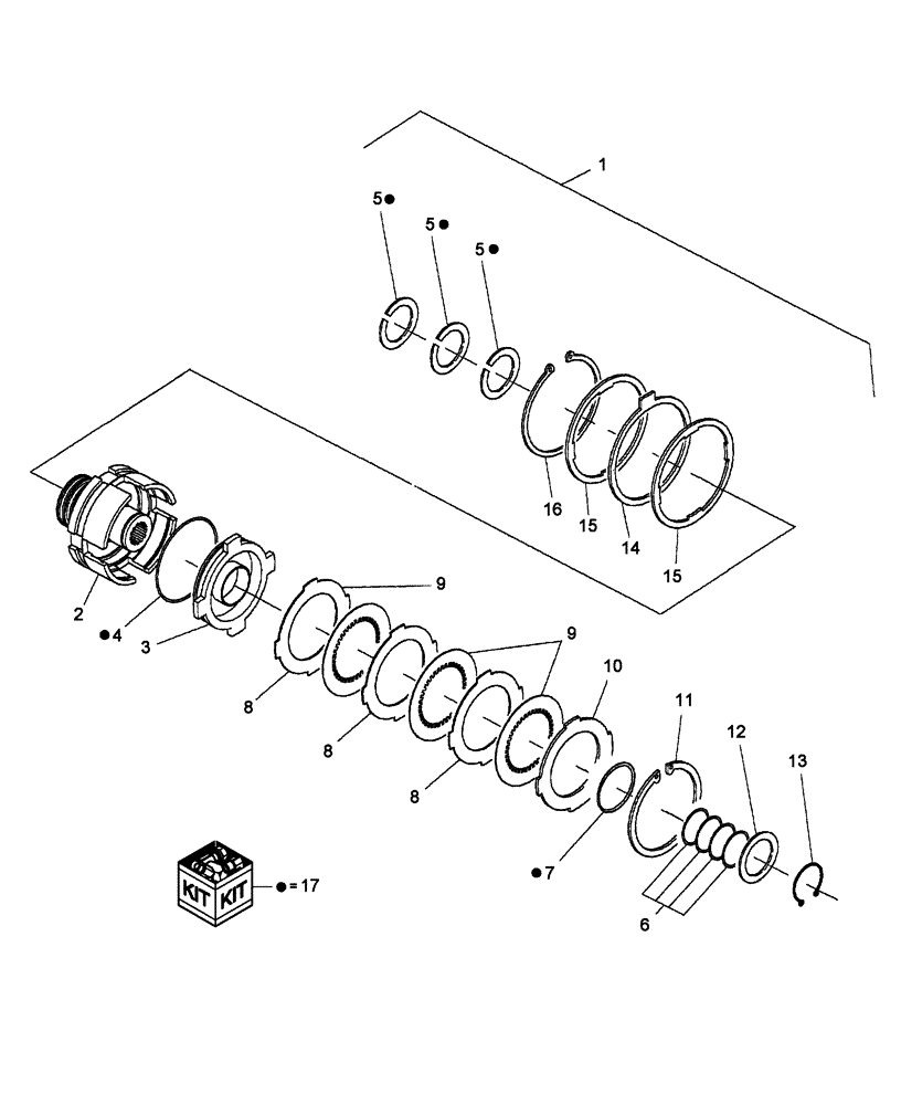 Схема запчастей Case IH FARMALL 45 - (03.04.02) - CLUTCH ASSEMBLY, PTO (03) - TRANSMISSION