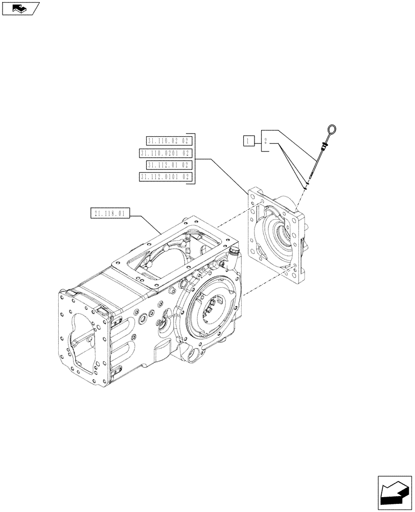 Схема запчастей Case IH FARMALL 75C - (21.118.02) - POWER TAKE-OFF - OIL DIPSTICK (21) - TRANSMISSION