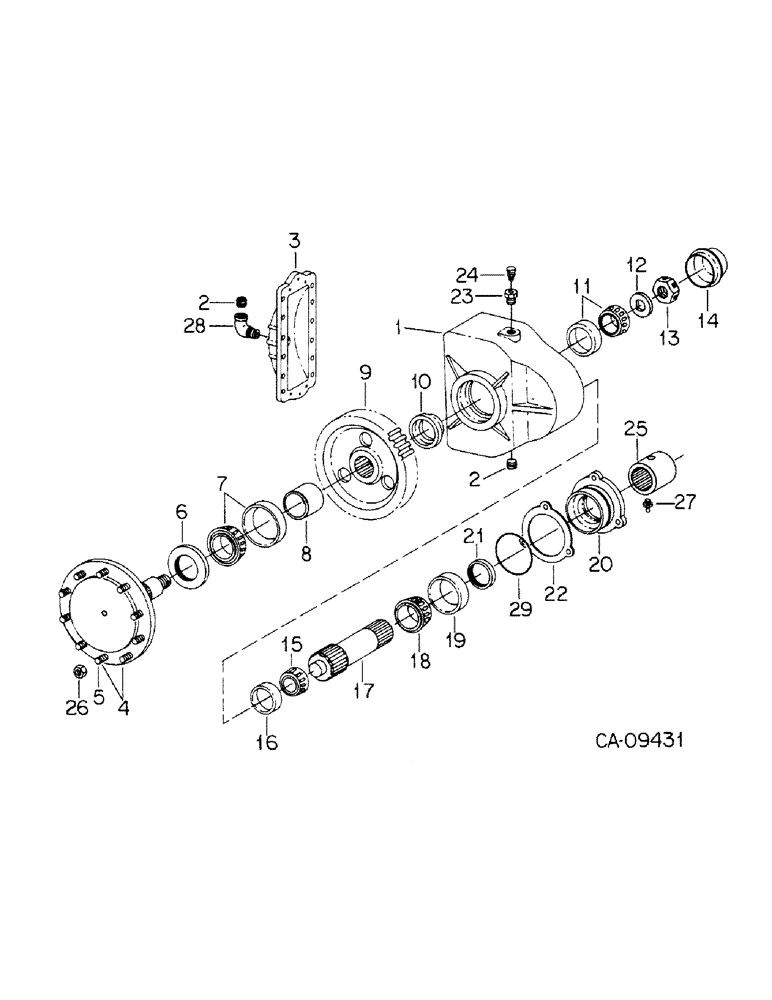 Схема запчастей Case IH 1460 - (07-07) - DRIVE TRAIN, FINAL DRIVE, ONE PIECE TYPE DRIVE SHAFT Drive Train