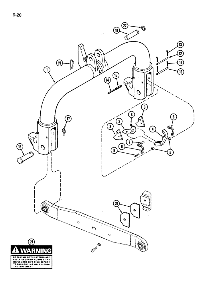 Схема запчастей Case IH 3394 - (9-020) - QUICK HITCH COUPLER, CATEGORY III (09) - CHASSIS/ATTACHMENTS