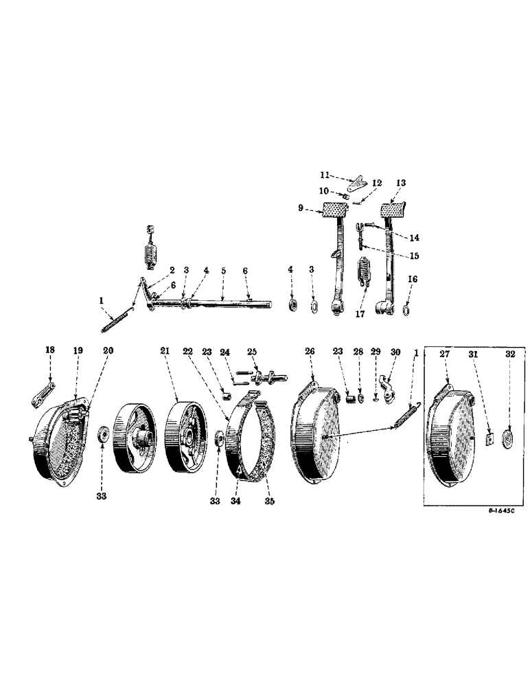 Схема запчастей Case IH FARMALL H - (148) - CHASSIS, COUNTERSHAFT BRAKES AND CONNECTIONS, SERIAL NO. 501 TO 391357 (12) - CHASSIS