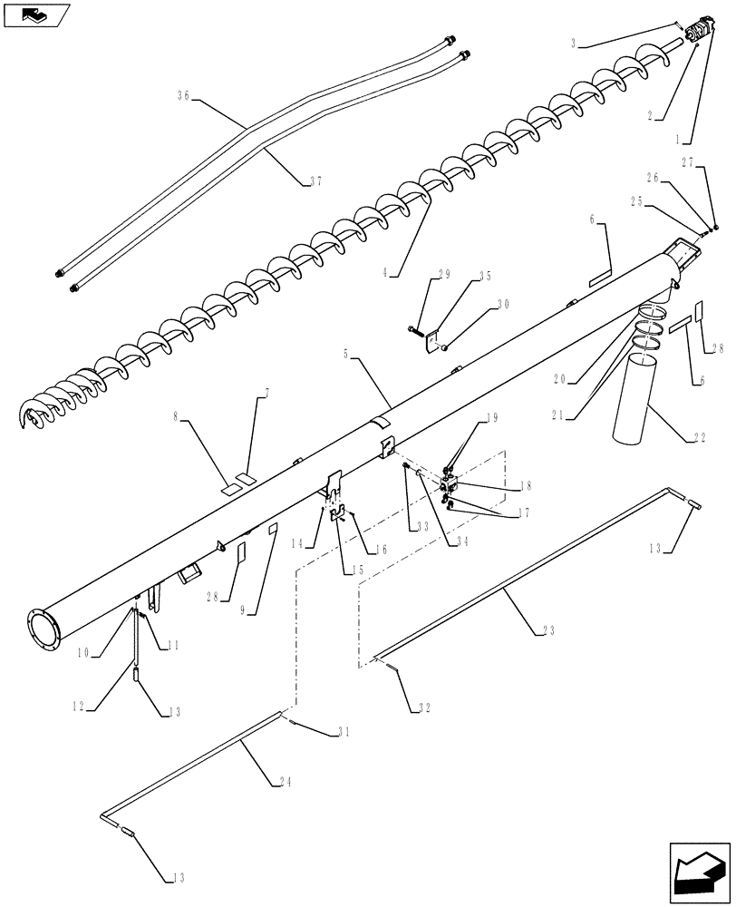 Схема запчастей Case IH 3580 - (58.120.08) - DELUXE AUGER TUBE ASSEMBLY 2012 - CURRENT (58) - ATTACHMENTS/HEADERS