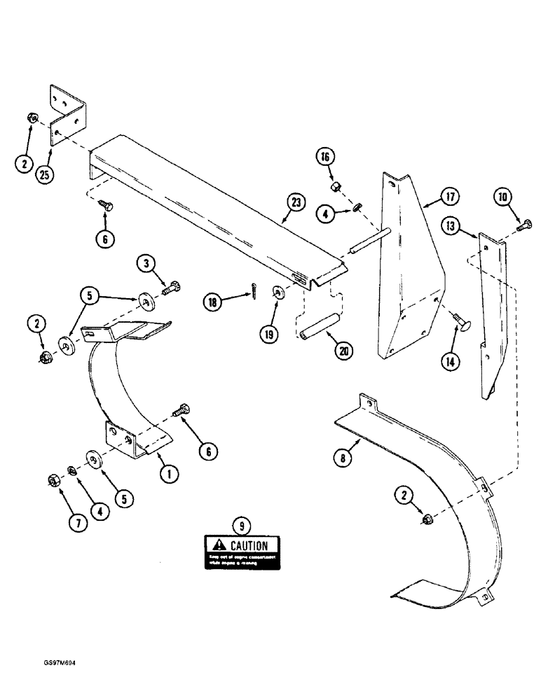 Схема запчастей Case IH 1660 - (9A-12) - SEPARATOR, DRIVE SHIELDS, FOR USE WITH DISCHARGE BEATER AND CHOPPERS (13) - FEEDER