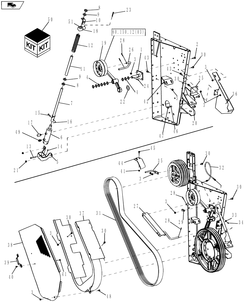 Схема запчастей Case IH 7130 - (60.150.12[01]) - FEEDER DRIVE ASSEMBLY WITH ROCK TRAP (60) - PRODUCT FEEDING