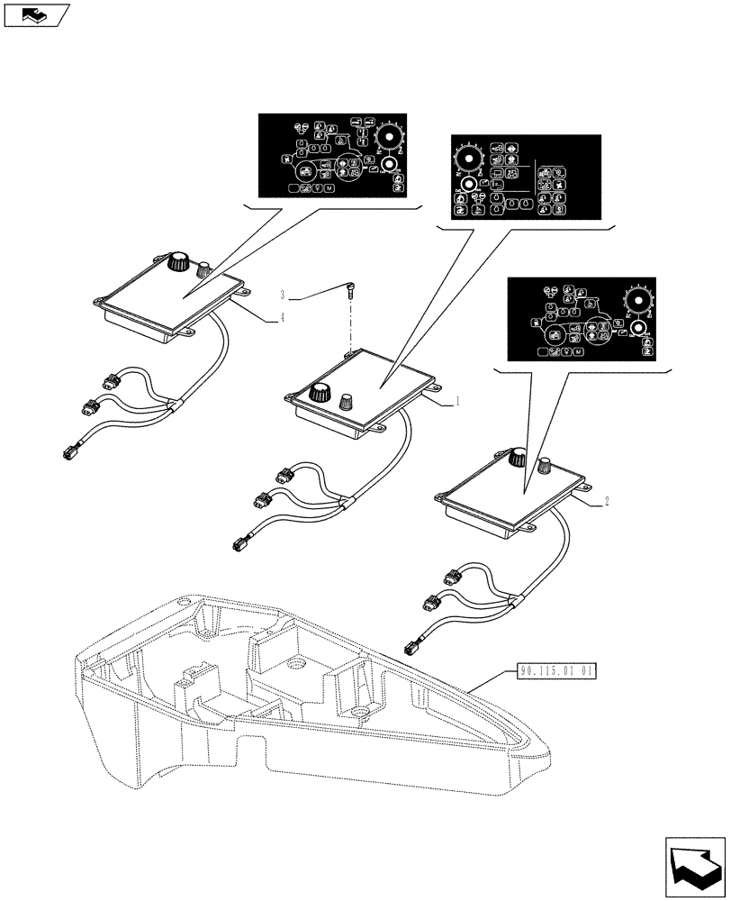 Схема запчастей Case IH PUMA 200 - (55.512.05[02]) - ARMREST CONTROL UNIT - INTEGRATED CONTROL PANEL (55) - ELECTRICAL SYSTEMS