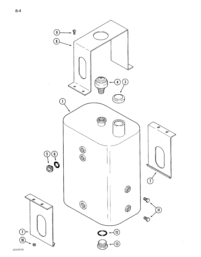 Схема запчастей Case IH 1680 - (8-004) - HYDRAULIC RESERVOIR, P.I.N. JJC0047918 AND AFTER (07) - HYDRAULICS