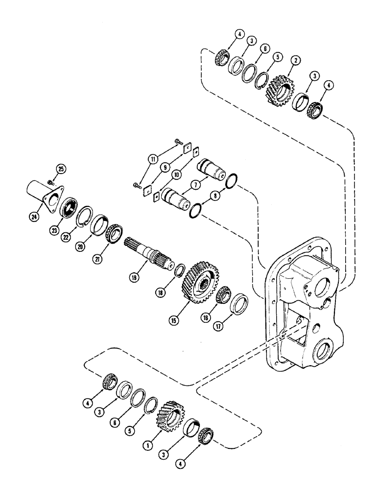 Схема запчастей Case IH 2590 - (6-230) - PTO IDLERS AND OUTPUT SHAFT (06) - POWER TRAIN