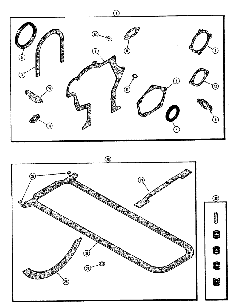 Схема запчастей Case IH 2470 - (041A) - ENGINE GASKET KITS, 504BDT DIESEL ENGINE, CYLINDER BLOCK KIT (02) - ENGINE