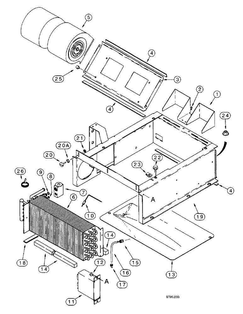 Схема запчастей Case IH 2166 - (9G-42) - HEATING & AIR CONDITIONING SYSTEM, EVAPORATOR HEATER CORE & BLOWER MOUNTING (10) - CAB & AIR CONDITIONING