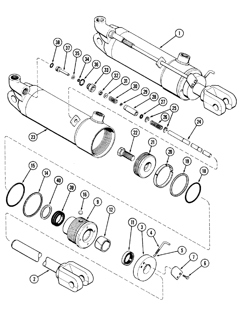 Схема запчастей Case IH 2594 - (8-106) - REMOTE HYDRAULIC CYLINDER, 4 INCH BORE X 8 INCH STROKE (08) - HYDRAULICS