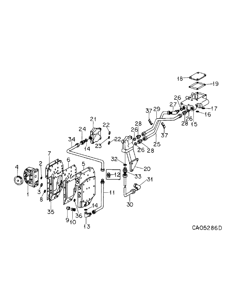 Схема запчастей Case IH 1586 - (10-01) - HYDRAULIC, HYDRAULIC POWER SUPPLY, ON CLUTCH HOUSING, 1586 TRACTOR WITH SERIAL NO. 20999 AND BELOW (07) - HYDRAULICS