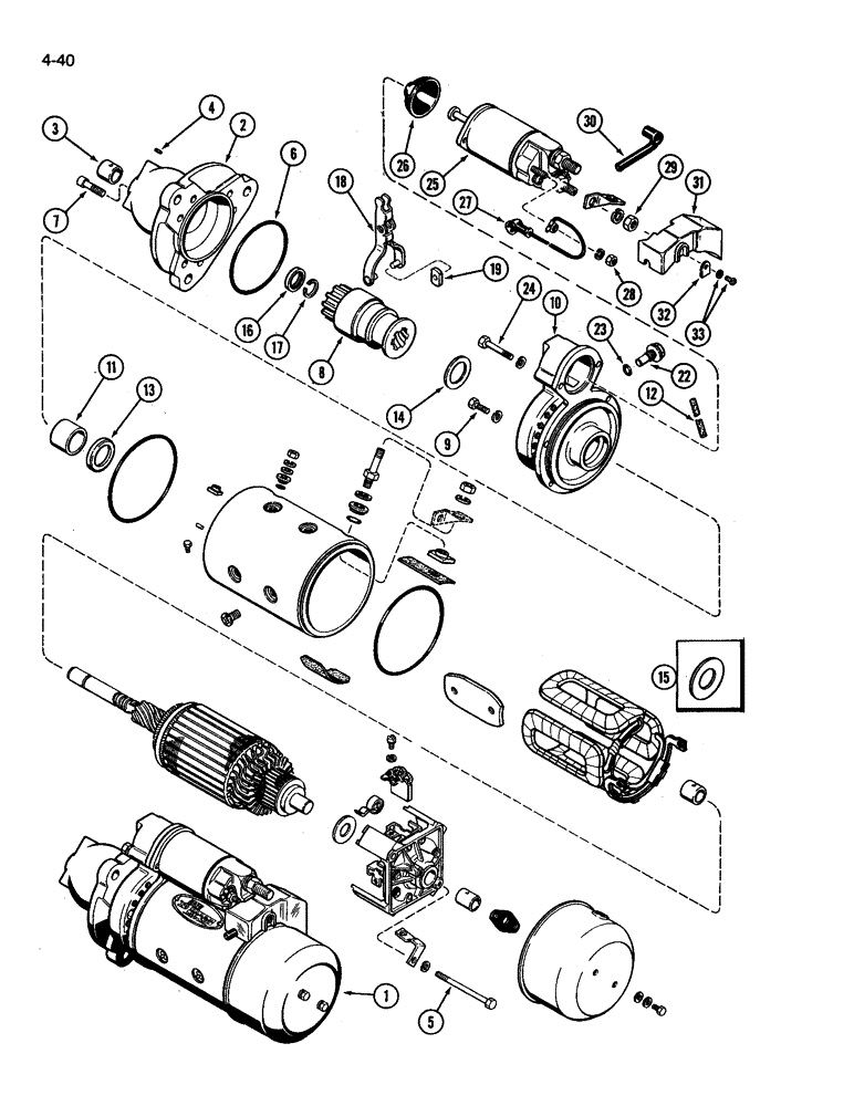 Схема запчастей Case IH 3394 - (4-40) - STARTER ASSEMBLY - A162469 (04) - ELECTRICAL SYSTEMS