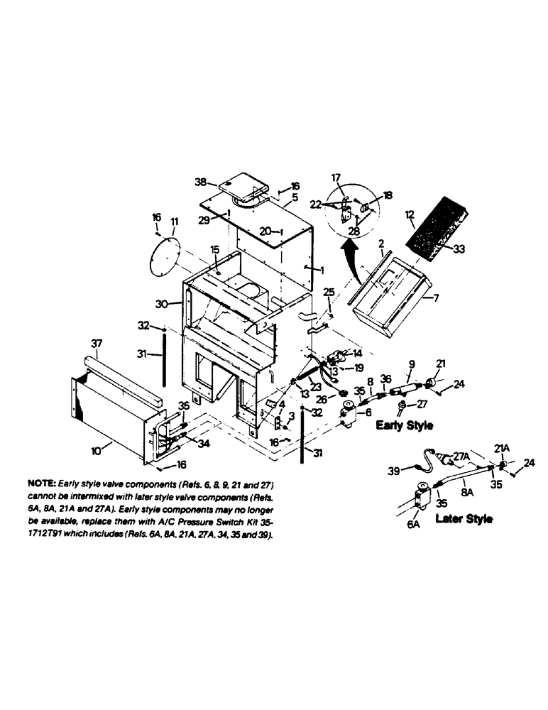 Схема запчастей Case IH 9130 - (03-02) - AIR CONDITIONER AND HEATER MODULE ASSEMBLY, EXTERNAL PARTS (03) - Climate Control