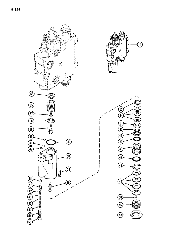 Схема запчастей Case IH 2094 - (8-324) - REMOTE CONTROL VALVE, WITH LOAD CHECK (08) - HYDRAULICS