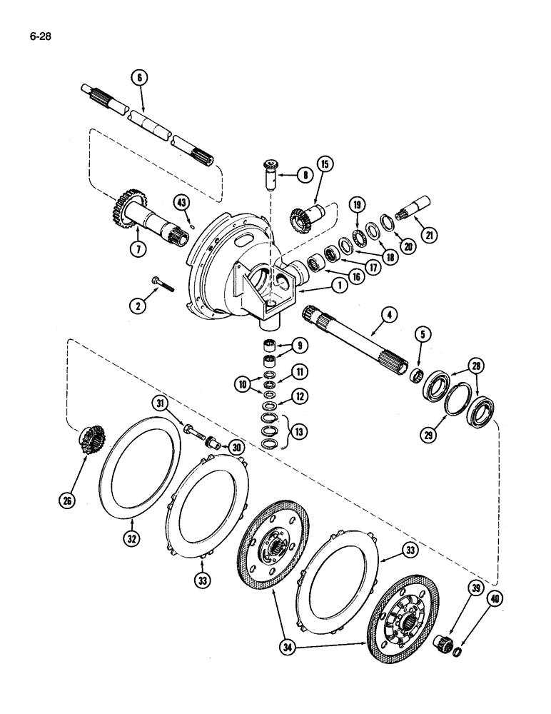 Схема запчастей Case IH 3394 - (6-28) - TORQUE LIMITER AND PUMP DRIVE, 24 SPEED TRANSMISSION (06) - POWER TRAIN