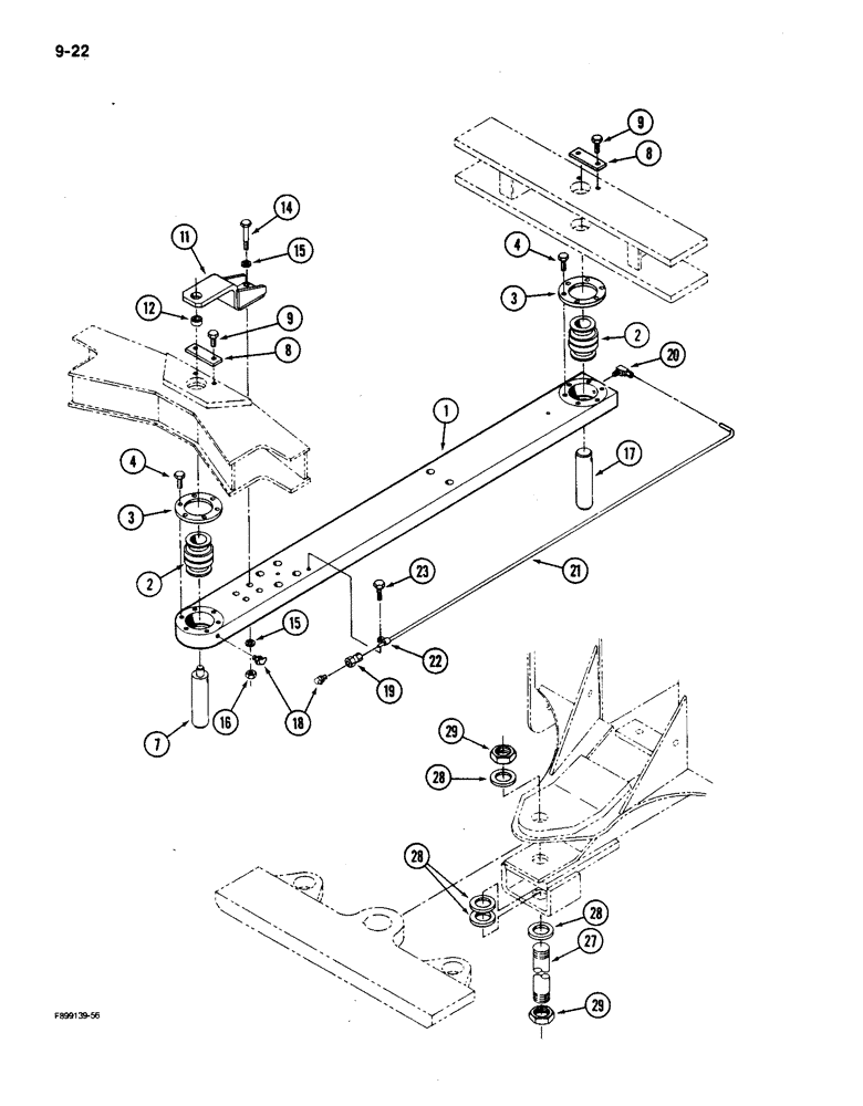 Схема запчастей Case IH 9150 - (9-22) - FRAME CONNECTING LINK AND KING PINS (09) - CHASSIS/ATTACHMENTS