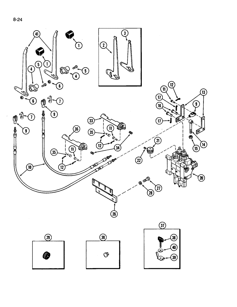 Схема запчастей Case IH 3394 - (8-24) - REMOTE HYDRAULIC CONTROLS, TWO CIRCUIT REMOTE (08) - HYDRAULICS