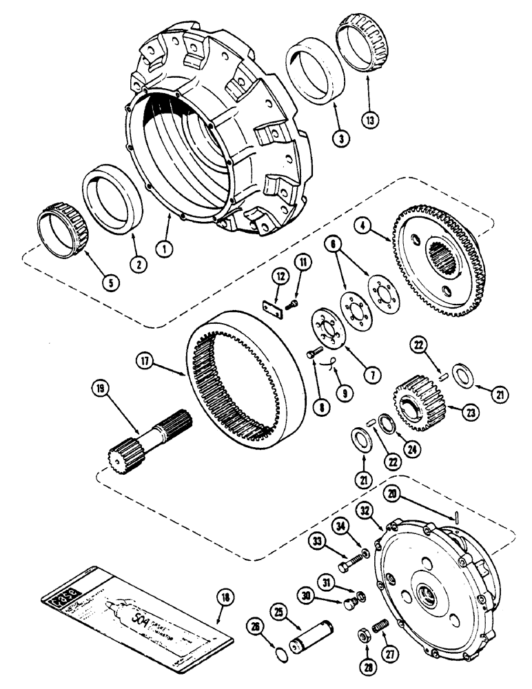 Схема запчастей Case IH 4690 - (6-202) - REAR AXLE AND DIFFERENTIAL ASSEMBLY, WHEEL HUB AND AXLE PLANETARY (06) - POWER TRAIN