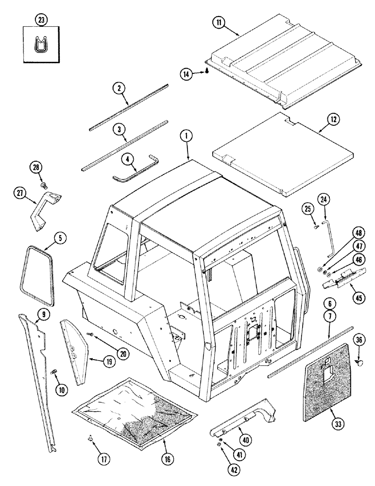 Схема запчастей Case IH 2394 - (9-100) - 4 POST ROPS (09) - CHASSIS/ATTACHMENTS