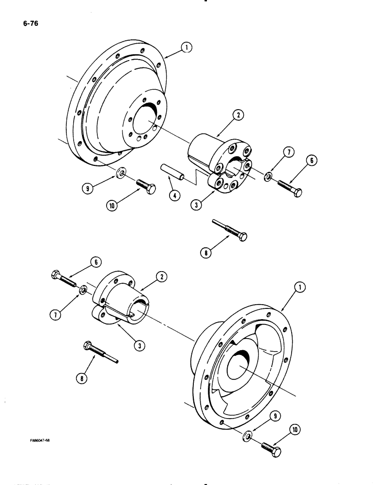 Схема запчастей Case IH 9130 - (6-76) - WHEEL HUBS, K593 BAR AXLES (06) - POWER TRAIN